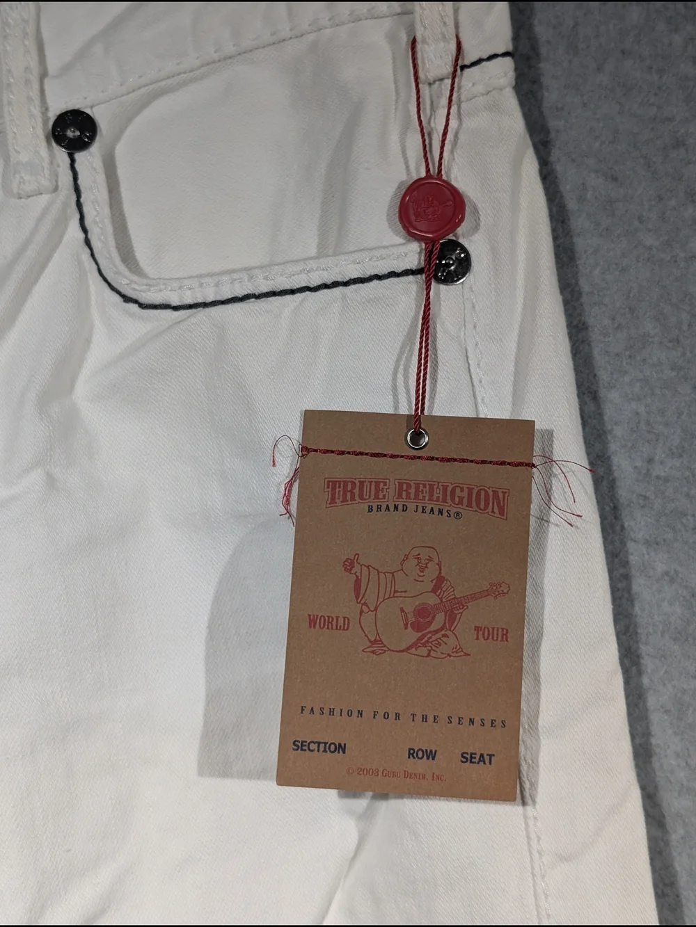NWT True Religion Nathan Giant Big T Jeans White Size 31 - 2000s USA MADE  HTF!